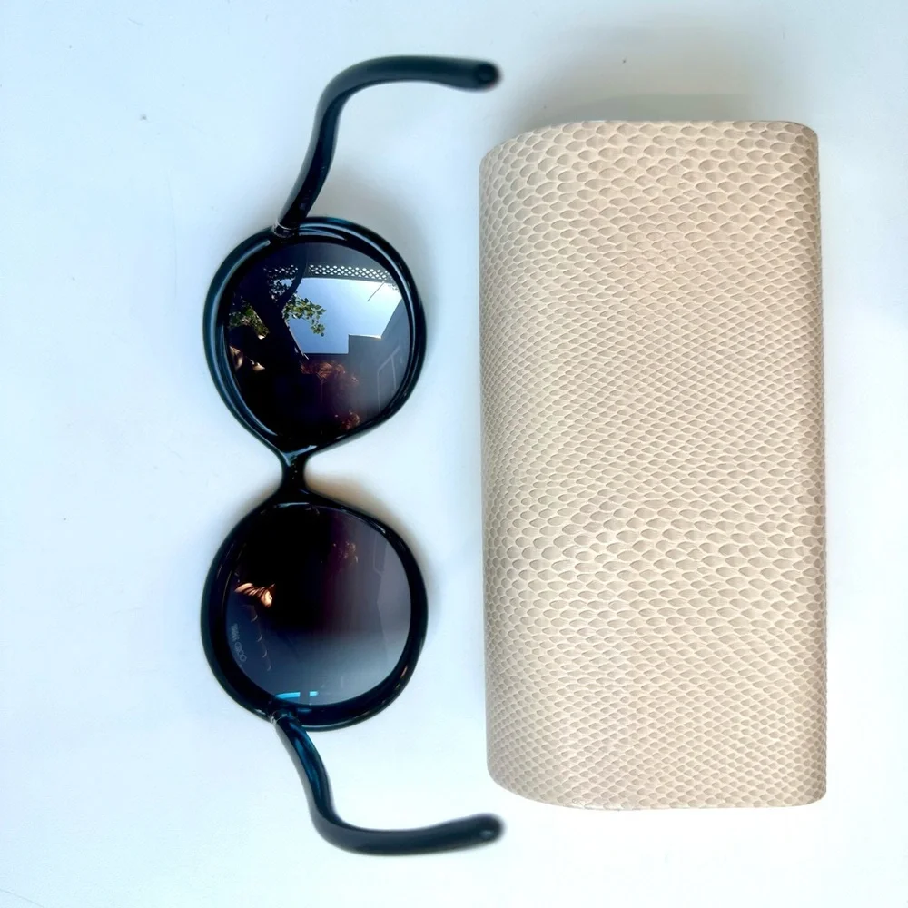 EUC Jimmy Choo Mindy/S Sunglasses, Round, Black, Box